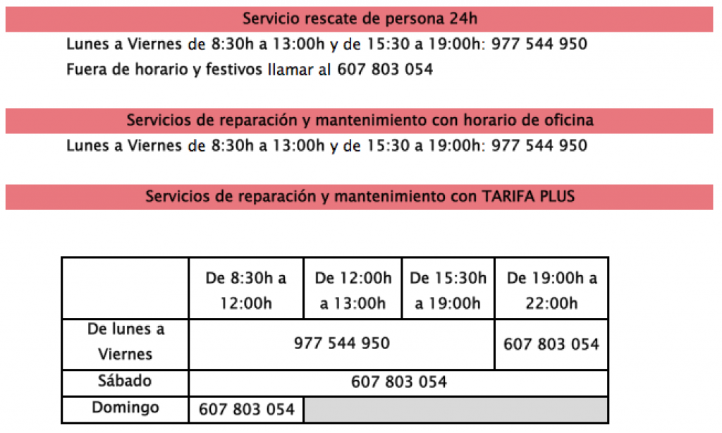 horario-mantenimiento-teléfono